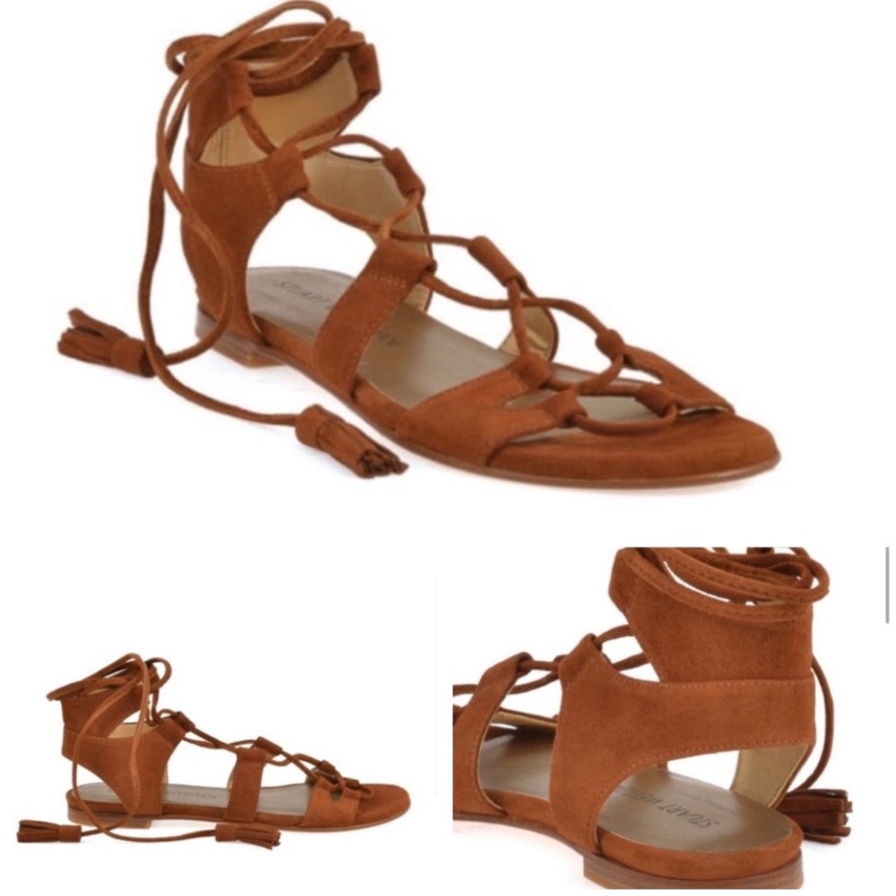 Romanflat Suede Lace-Up Gladiator Sandals